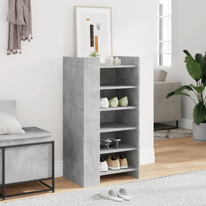 vidaXL Shoe Cabinet Concrete Grey 52x37.5x100 cm Engineered Wood 3