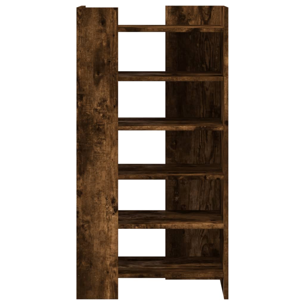 vidaXL Shoe Cabinet Smoked Oak 52x37.5x100 cm Engineered Wood 4