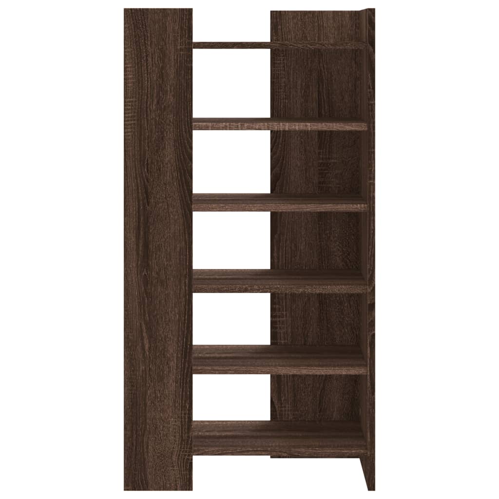 vidaXL Shoe Cabinet Brown Oak 52x37.5x100 cm Engineered Wood 4