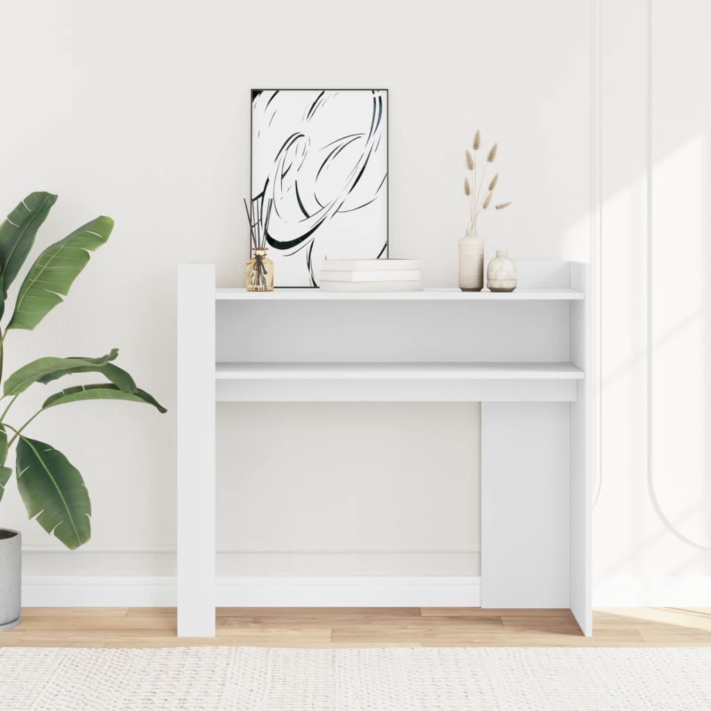 vidaXL Console Table White 100x35x90 cm Engineered Wood 3