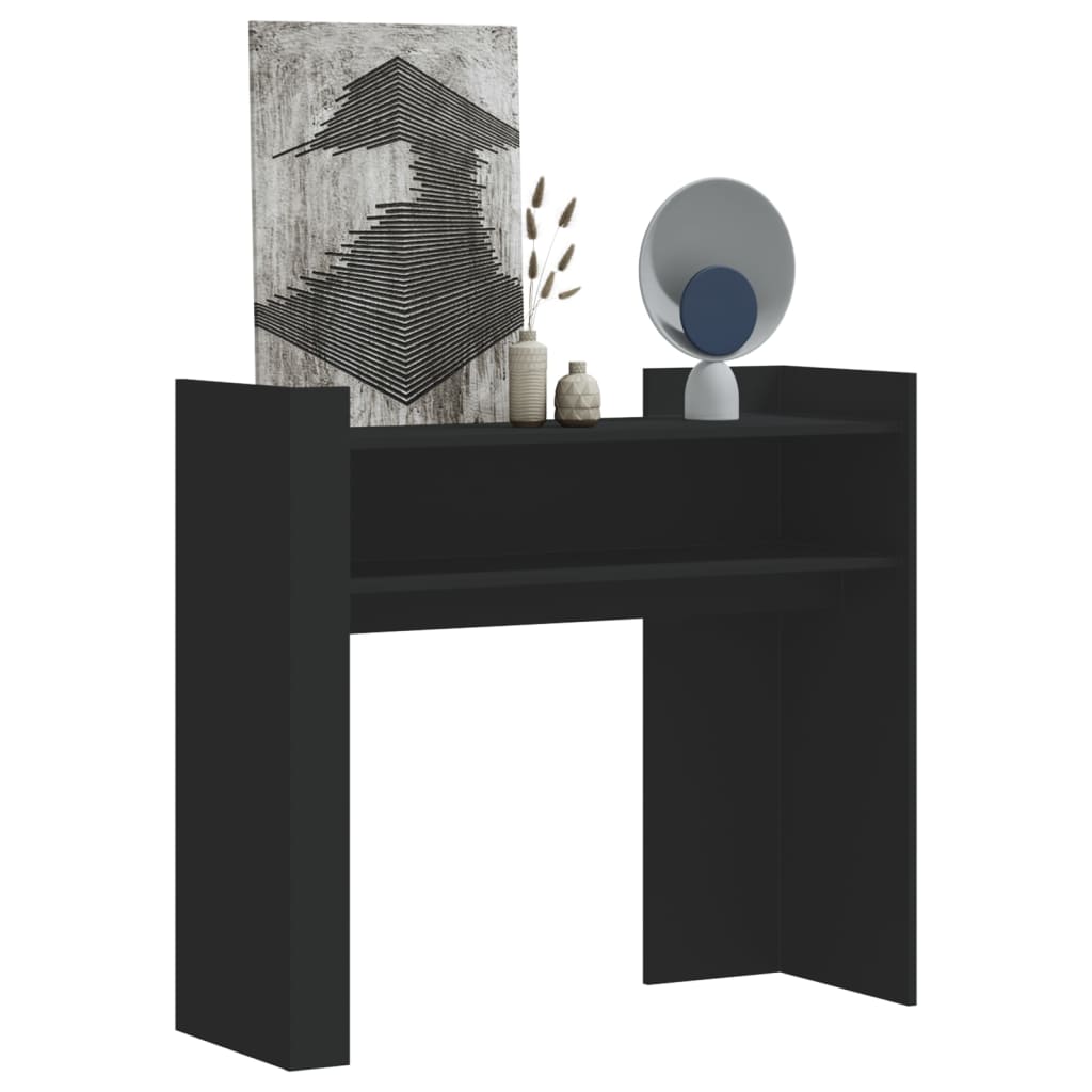 vidaXL Console Table Black 100x35x90 cm Engineered Wood 1