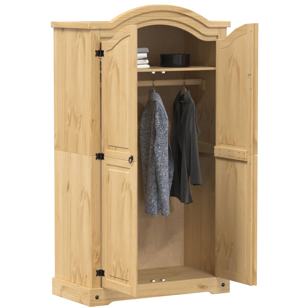 vidaXL Wardrobe Corona 102x52x186 cm Solid Wood Pine 3