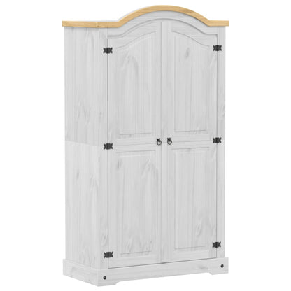 vidaXL Wardrobe Corona White 102x52x186 cm Solid Wood Pine 2
