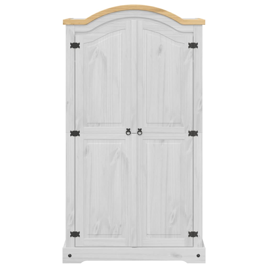 vidaXL Wardrobe Corona White 102x52x186 cm Solid Wood Pine 4