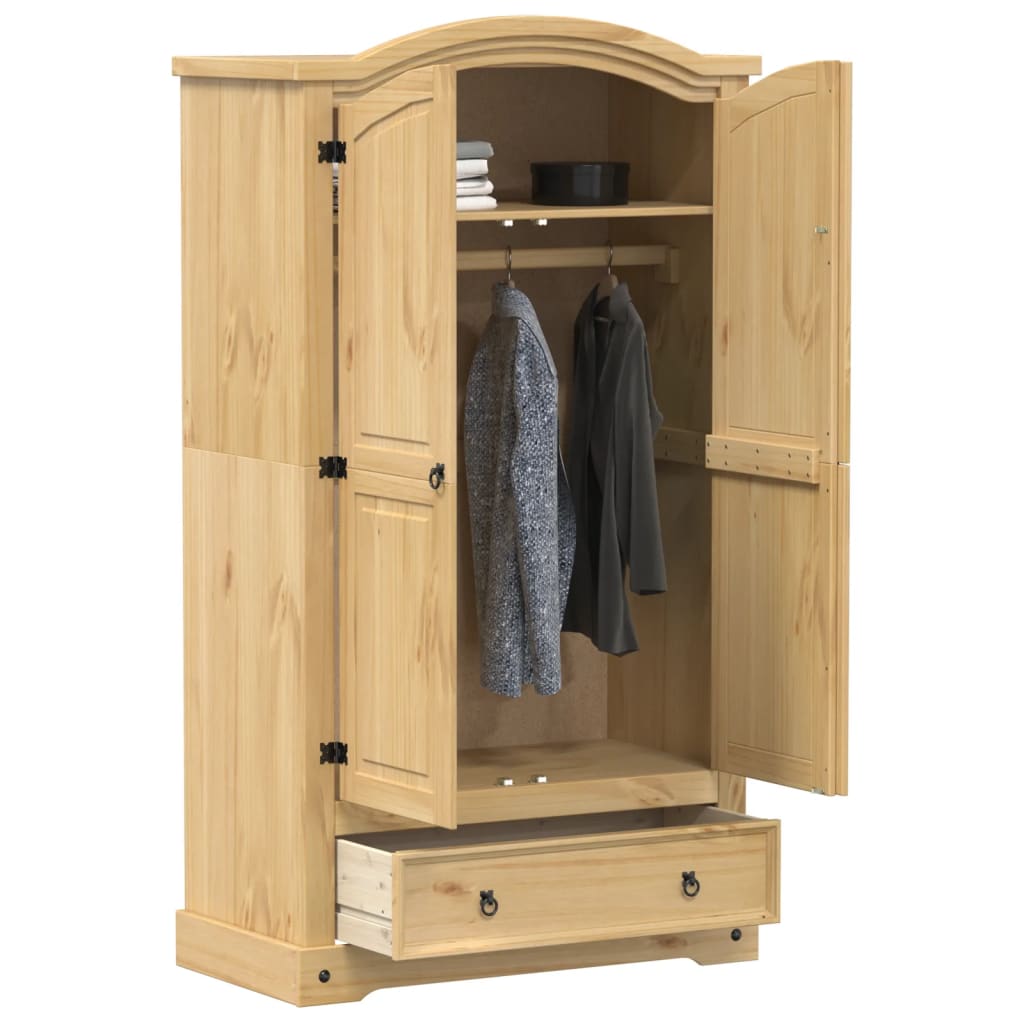 vidaXL Wardrobe Corona 102x52x186 cm Solid Wood Pine 3