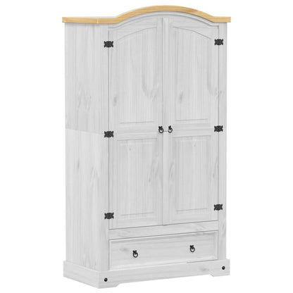 vidaXL Wardrobe Corona White 102x52x186 cm Solid Wood Pine 2