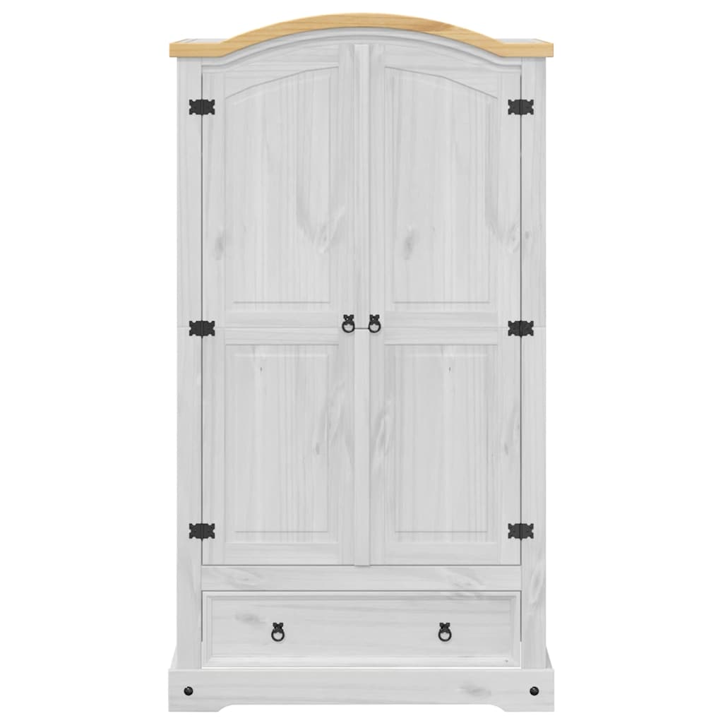vidaXL Wardrobe Corona White 102x52x186 cm Solid Wood Pine 4