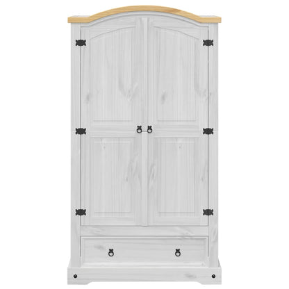 vidaXL Wardrobe Corona White 102x52x186 cm Solid Wood Pine 4