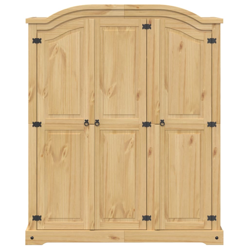 vidaXL Wardrobe Corona 151.5x52x186 cm Solid Wood Pine 4