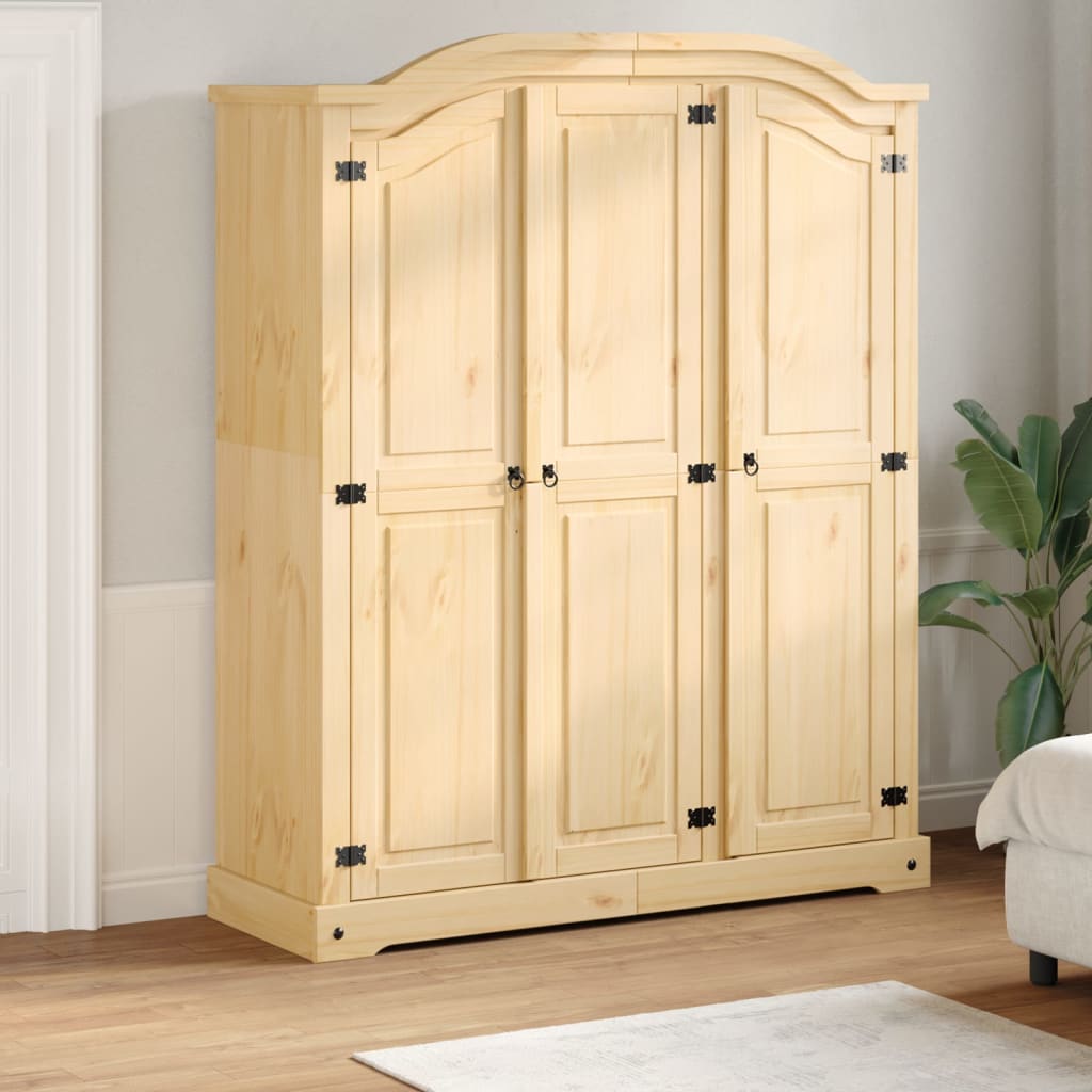 vidaXL Wardrobe Corona 151.5x52x186 cm Solid Wood Pine 1
