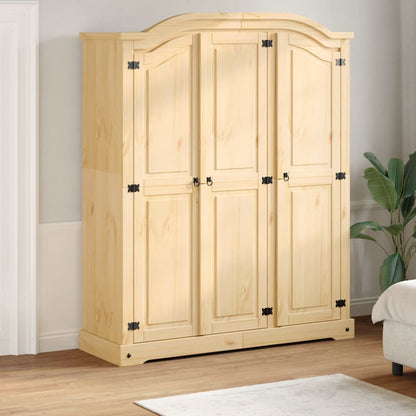 vidaXL Wardrobe Corona 151.5x52x186 cm Solid Wood Pine 1