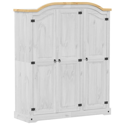 vidaXL Wardrobe Corona White 151.5x52x186 cm Solid Wood Pine 2
