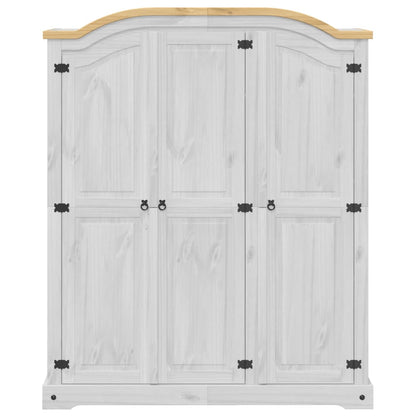 vidaXL Wardrobe Corona White 151.5x52x186 cm Solid Wood Pine 4