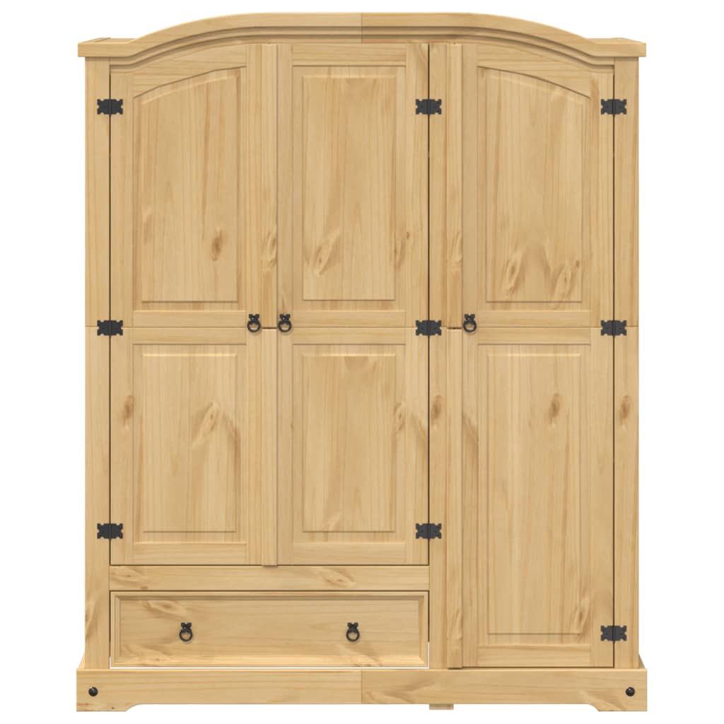 vidaXL Wardrobe Corona 151.5x52x186 cm Solid Wood Pine 4