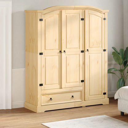 vidaXL Wardrobe Corona 151.5x52x186 cm Solid Wood Pine 1