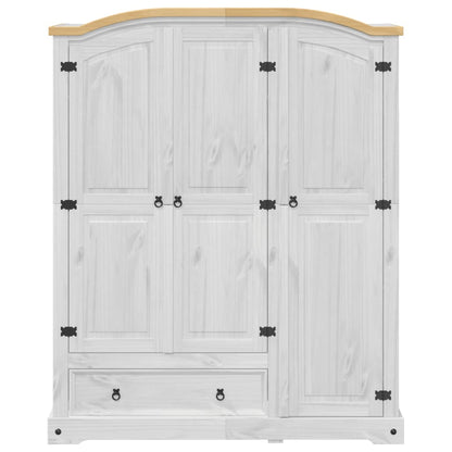 vidaXL Wardrobe Corona White 151.5x52x186 cm Solid Wood Pine 4