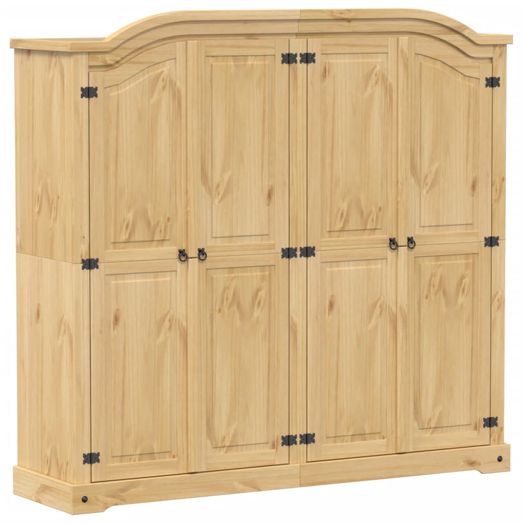 vidaXL Wardrobe Corona 194x52x186 cm Solid Wood Pine 2
