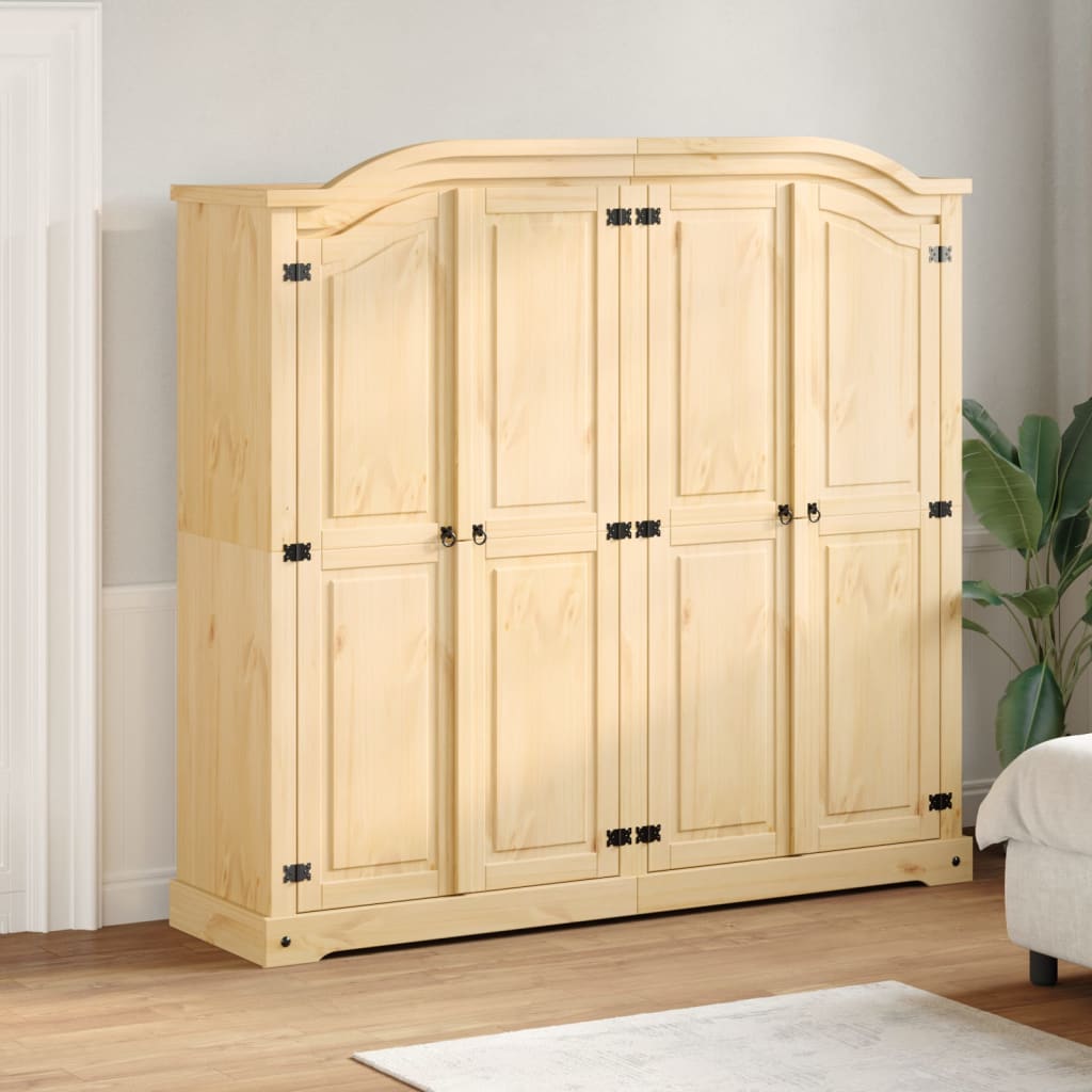 vidaXL Wardrobe Corona 194x52x186 cm Solid Wood Pine 1