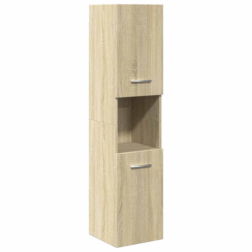 Bathroom Cabinet 30x30x130 cm Engineered Wood Sonoma oak