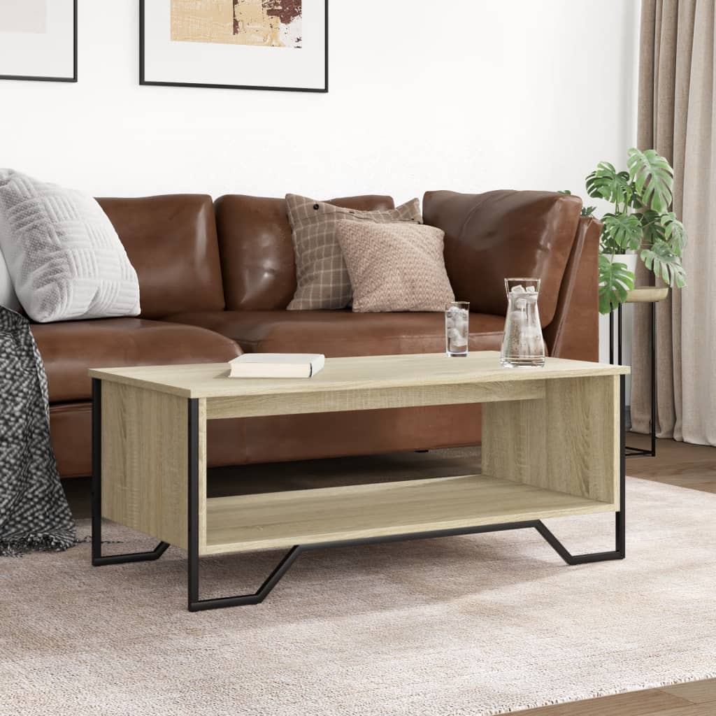 vidaXL Coffee Table Sonoma Oak 100x51x40 cm Engineered Wood 3