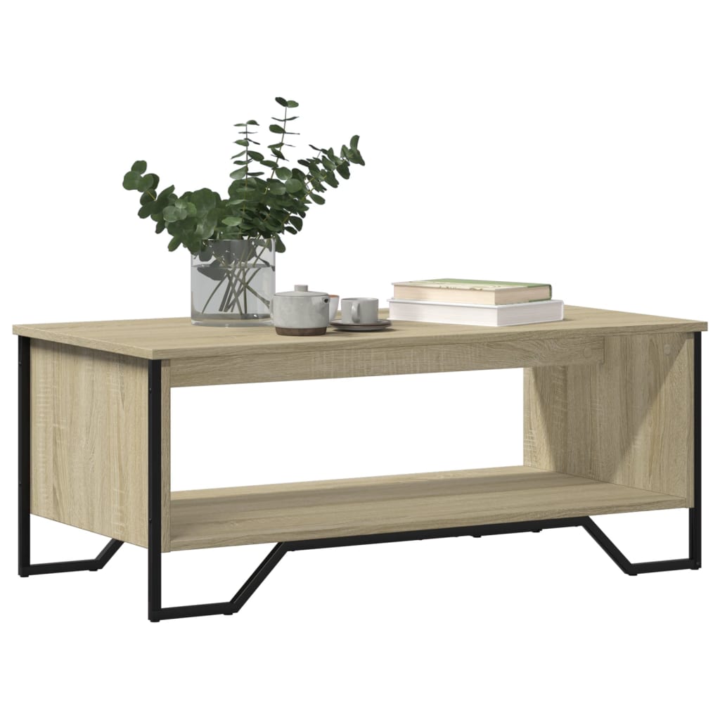 vidaXL Coffee Table Sonoma Oak 100x51x40 cm Engineered Wood 4