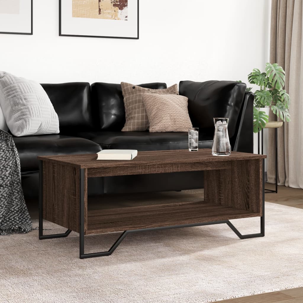vidaXL Coffee Table Brown Oak 100x51x40 cm Engineered Wood 3