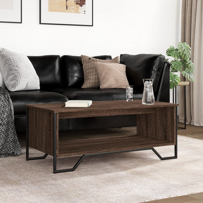 vidaXL Coffee Table Brown Oak 100x51x40 cm Engineered Wood 3