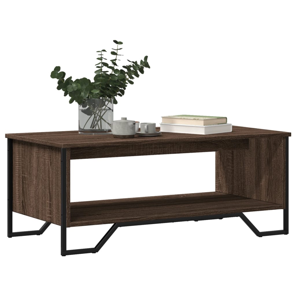 vidaXL Coffee Table Brown Oak 100x51x40 cm Engineered Wood 4