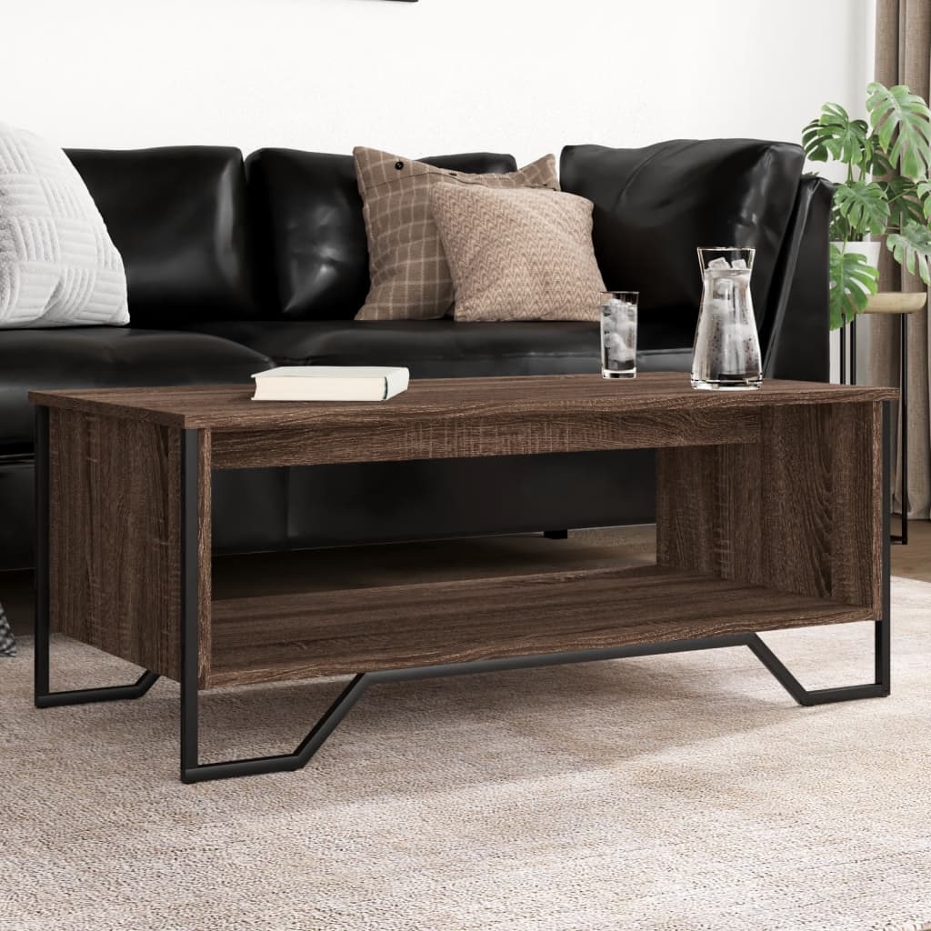 vidaXL Coffee Table Brown Oak 100x51x40 cm Engineered Wood 1