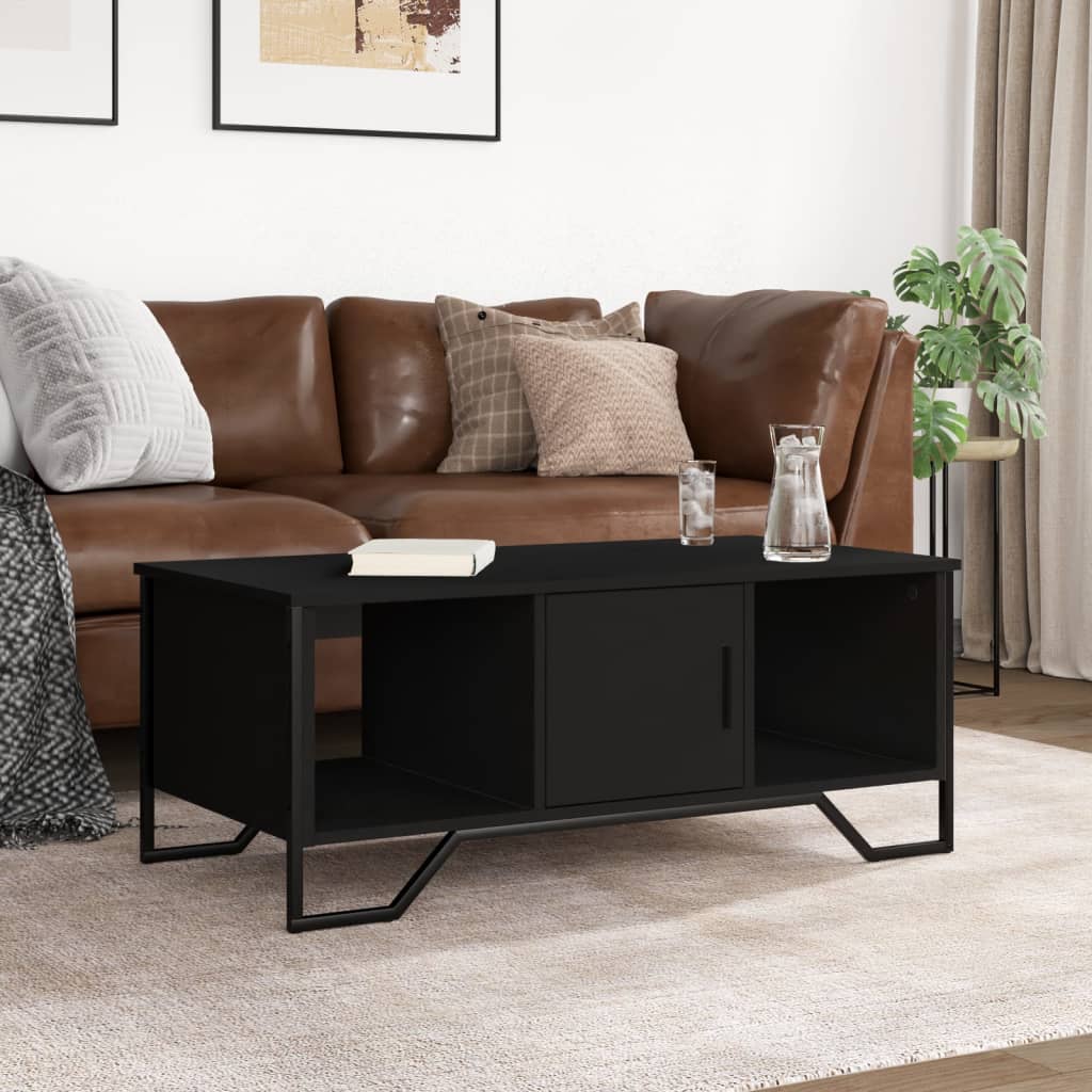 vidaXL Coffee Table Black 100x51x40 cm Engineered Wood 3