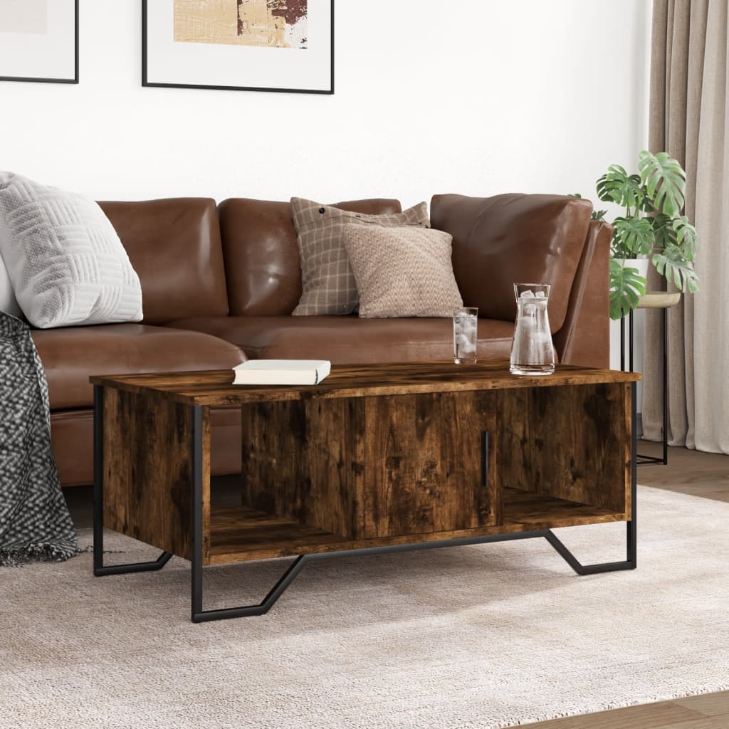 vidaXL Coffee Table Smoked Oak 100x51x40 cm Engineered Wood 3