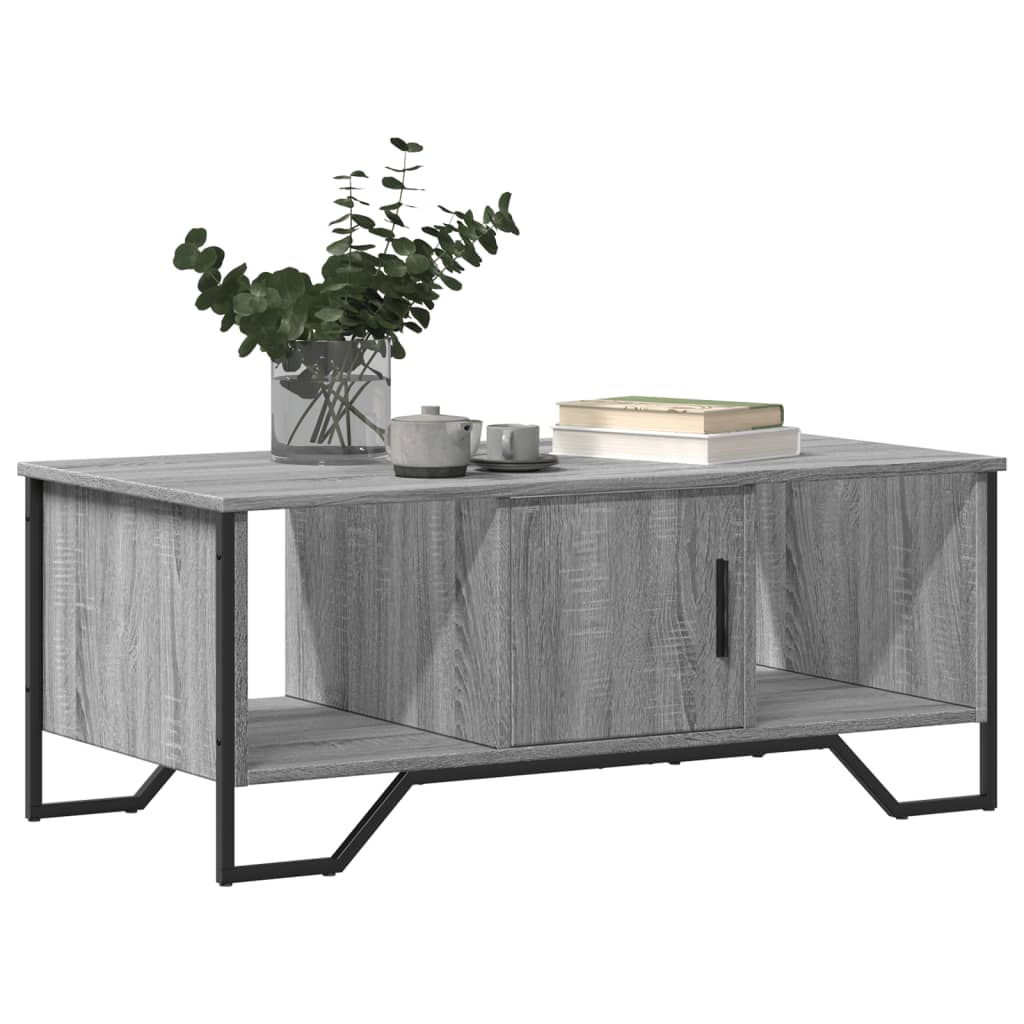 vidaXL Coffee Table Grey Sonoma 100x51x40 cm Engineered Wood 4