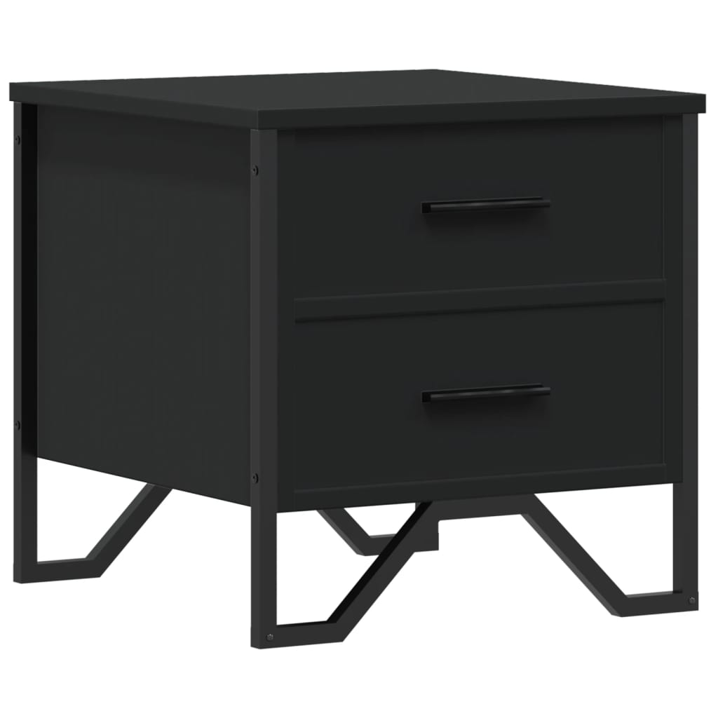vidaXL Bedside Cabinet Black 40x41x40 cm Engineered Wood 2