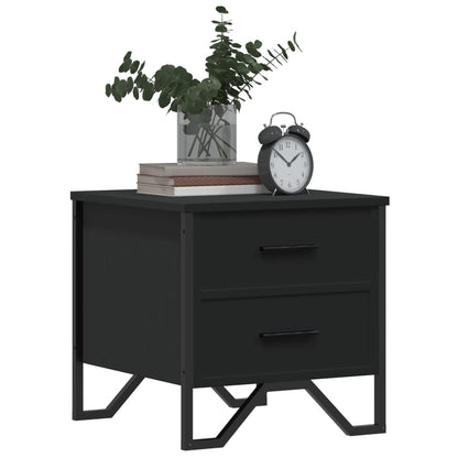 vidaXL Bedside Cabinet Black 40x41x40 cm Engineered Wood 4