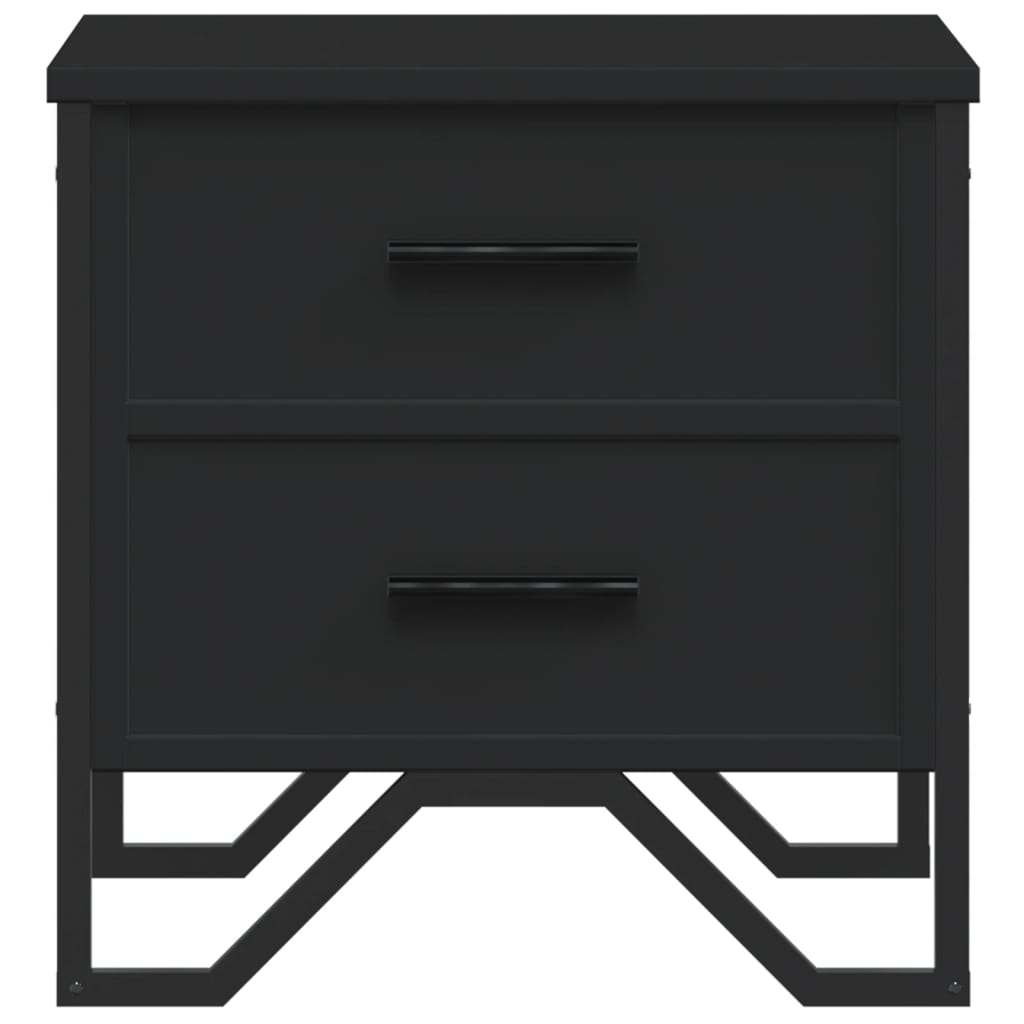 vidaXL Bedside Cabinet Black 40x41x40 cm Engineered Wood 5