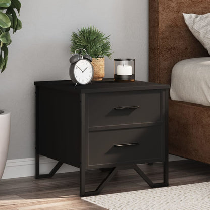 vidaXL Bedside Cabinet Black 40x41x40 cm Engineered Wood 1