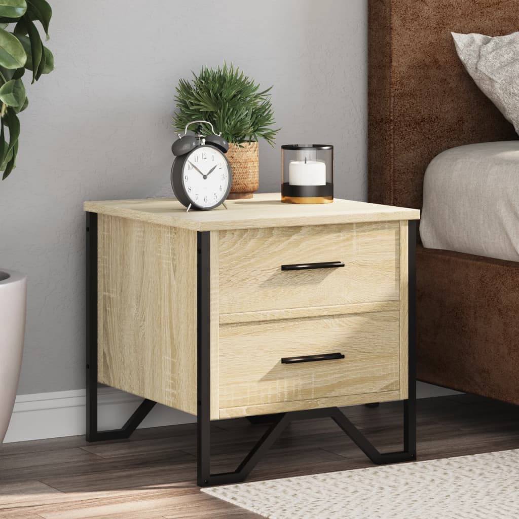 Bedside Cabinet 40x41x40 cm Engineered Wood Sonoma oak 2