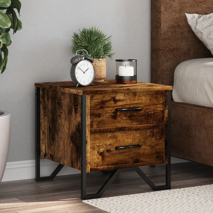 Bedside Cabinet 40x41x40 cm Engineered Wood Smoked oak 2