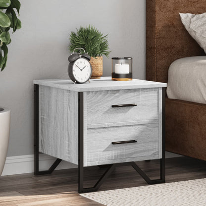 Bedside Cabinet 40x41x40 cm Engineered Wood Grey sonoma 2