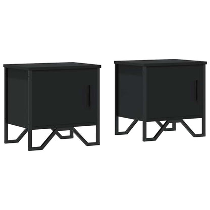 vidaXL Bedside Cabinets 2 pcs Black 40x30x40 cm Engineered Wood 2