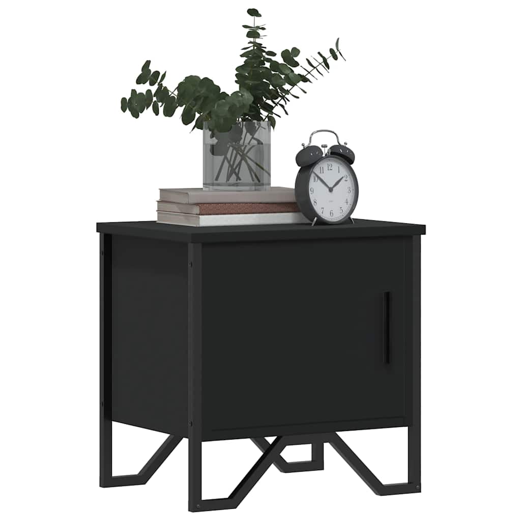 vidaXL Bedside Cabinets 2 pcs Black 40x30x40 cm Engineered Wood 4