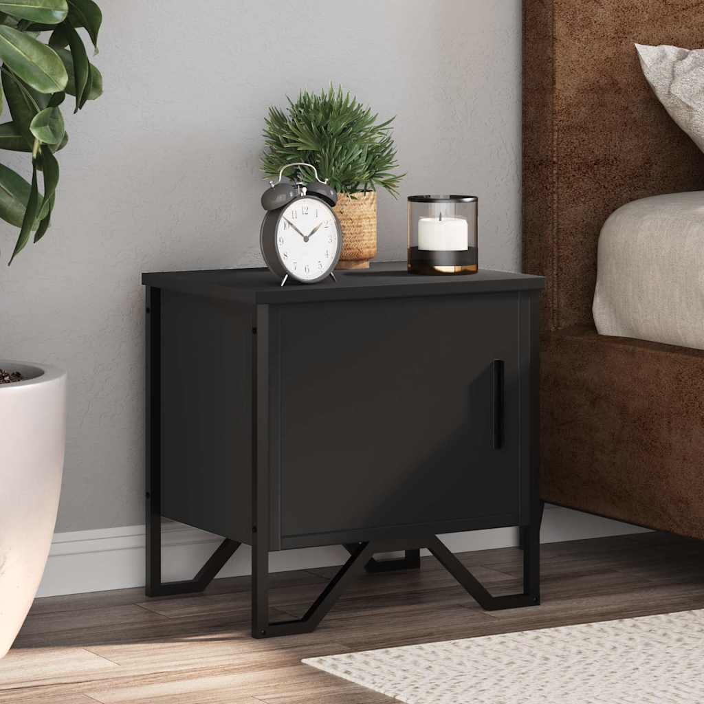 vidaXL Bedside Cabinets 2 pcs Black 40x30x40 cm Engineered Wood 1