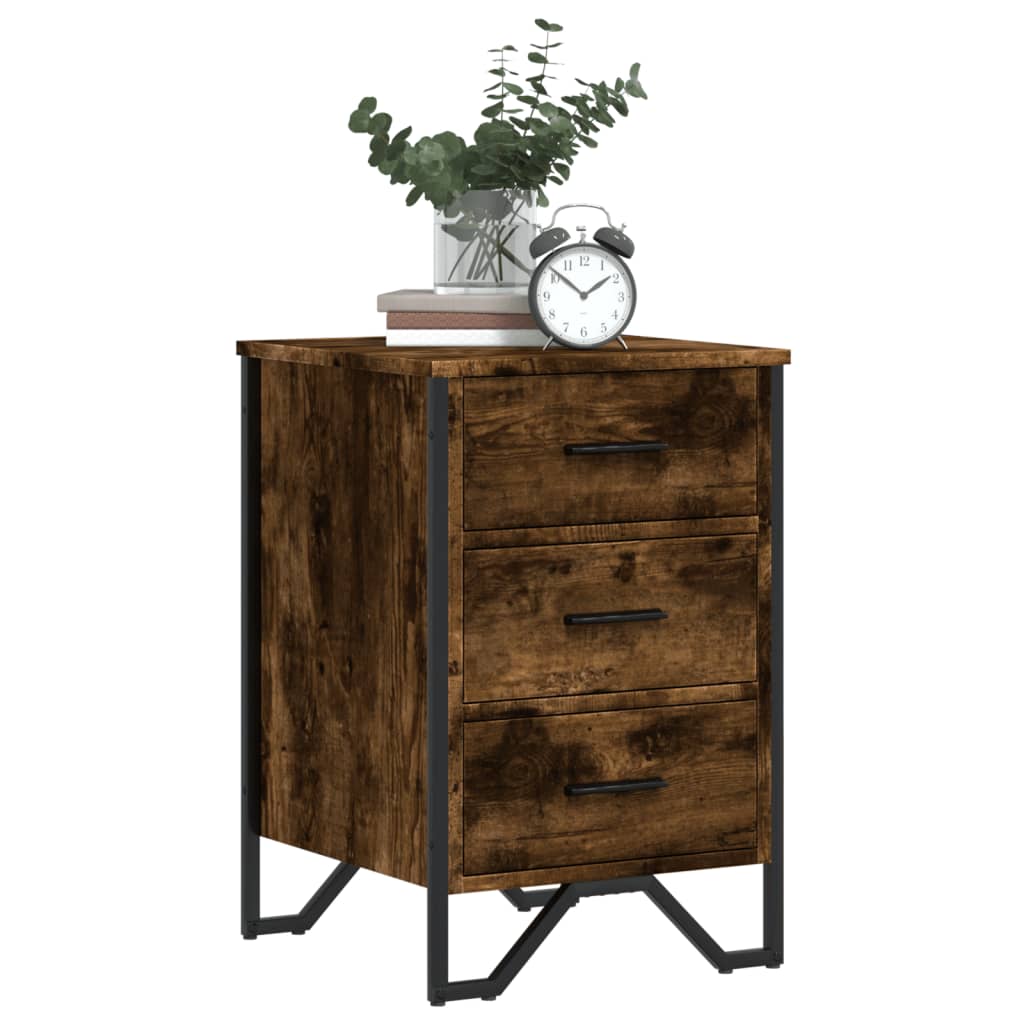 vidaXL Bedside Cabinet Smoked Oak 40x41x60 cm Engineered Wood 4