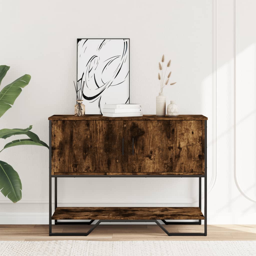 vidaXL Console Table Smoked Oak 100x35x74.5 cm Engineered Wood 2