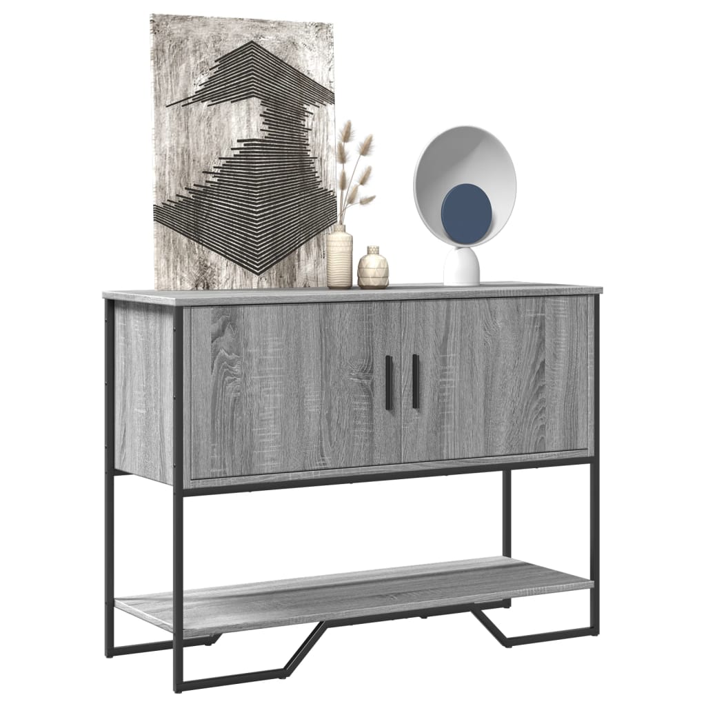 vidaXL Console Table Grey Sonoma 100x35x74.5 cm Engineered Wood 3