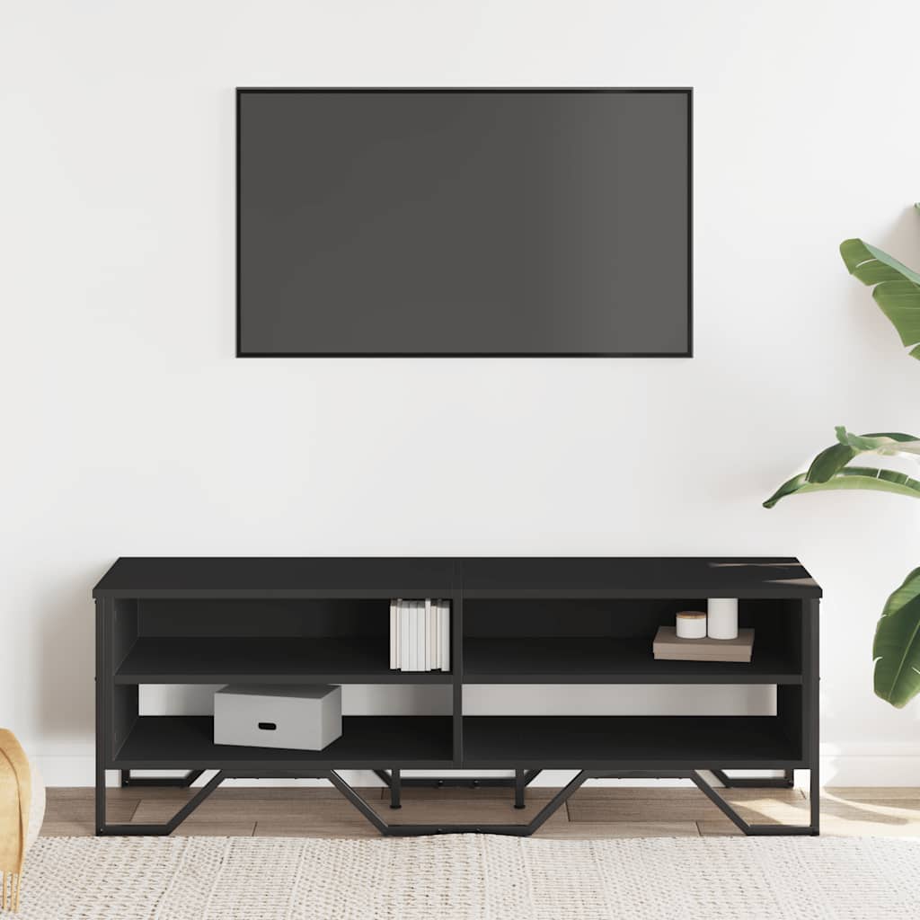 vidaXL TV Cabinet Black 122x34x41 cm Engineered Wood 3