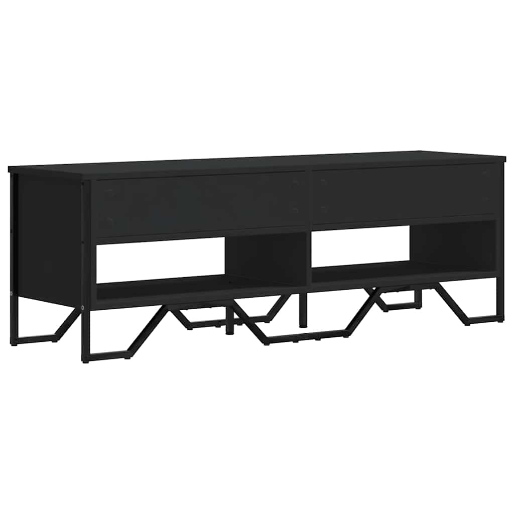 vidaXL TV Cabinet Black 122x34x41 cm Engineered Wood 6