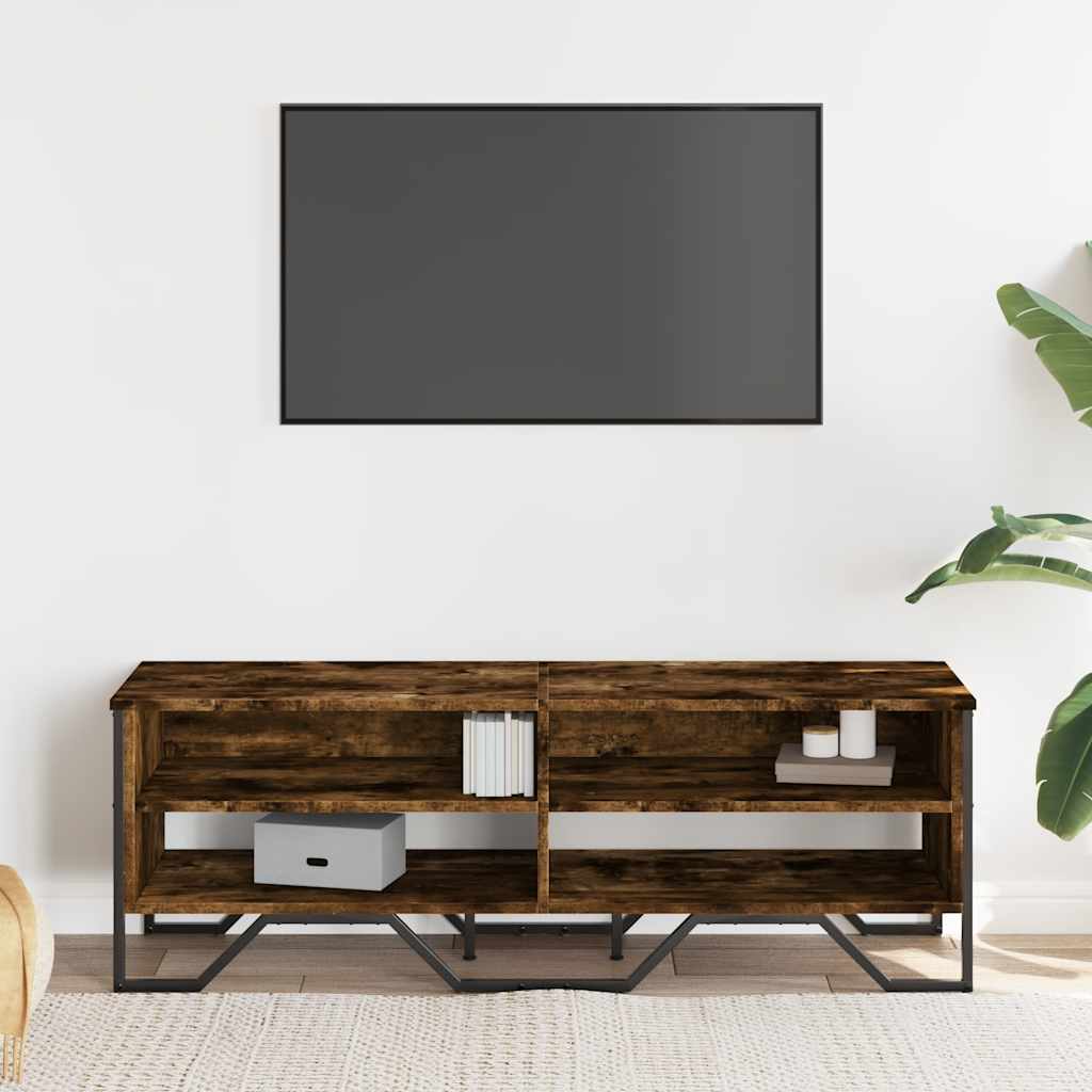 vidaXL TV Cabinet Smoked Oak 122x34x41 cm Engineered Wood 3