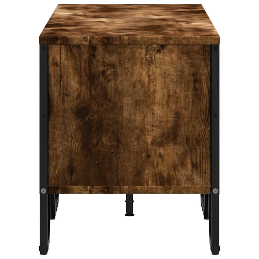 vidaXL TV Cabinet Smoked Oak 122x34x41 cm Engineered Wood 5