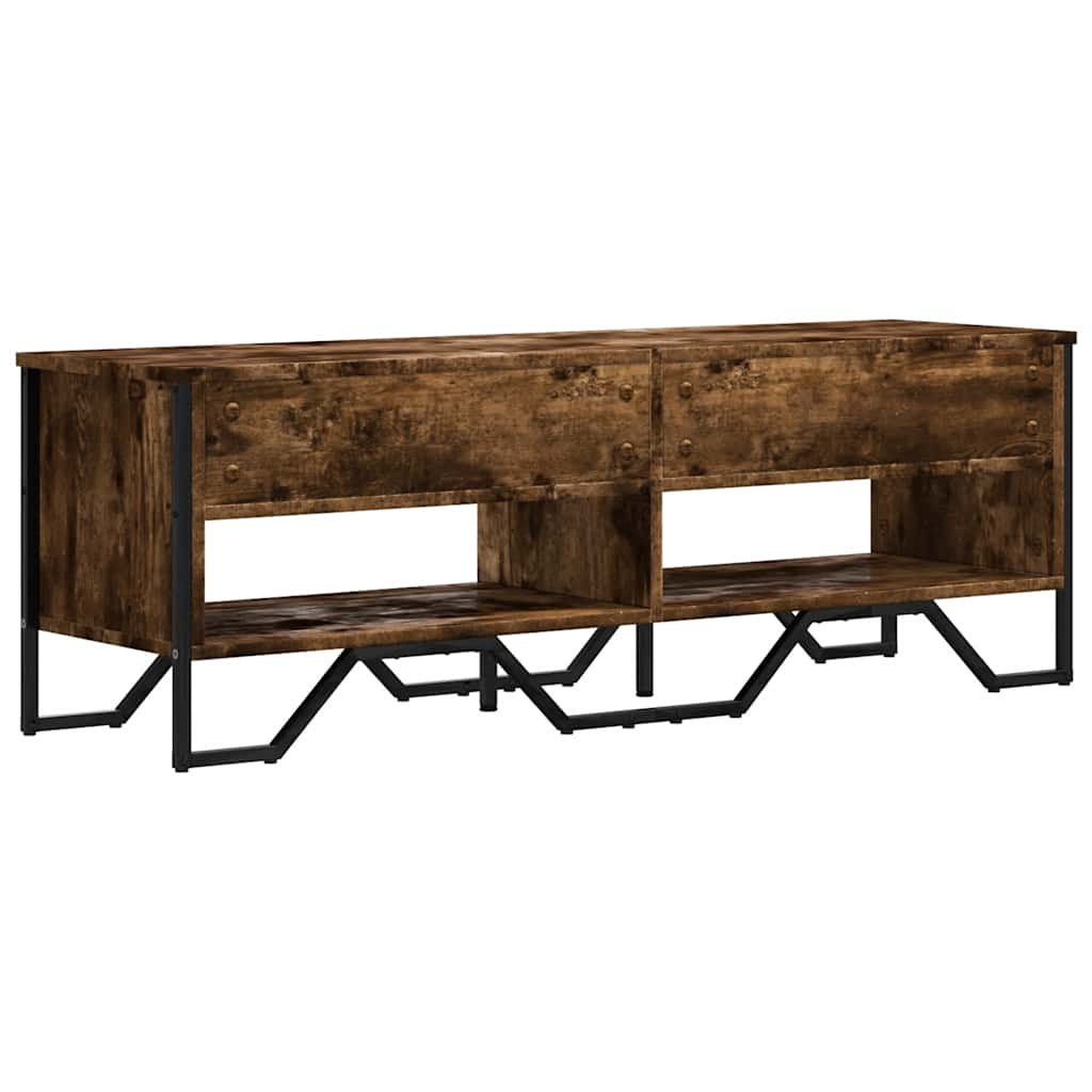 vidaXL TV Cabinet Smoked Oak 122x34x41 cm Engineered Wood 6